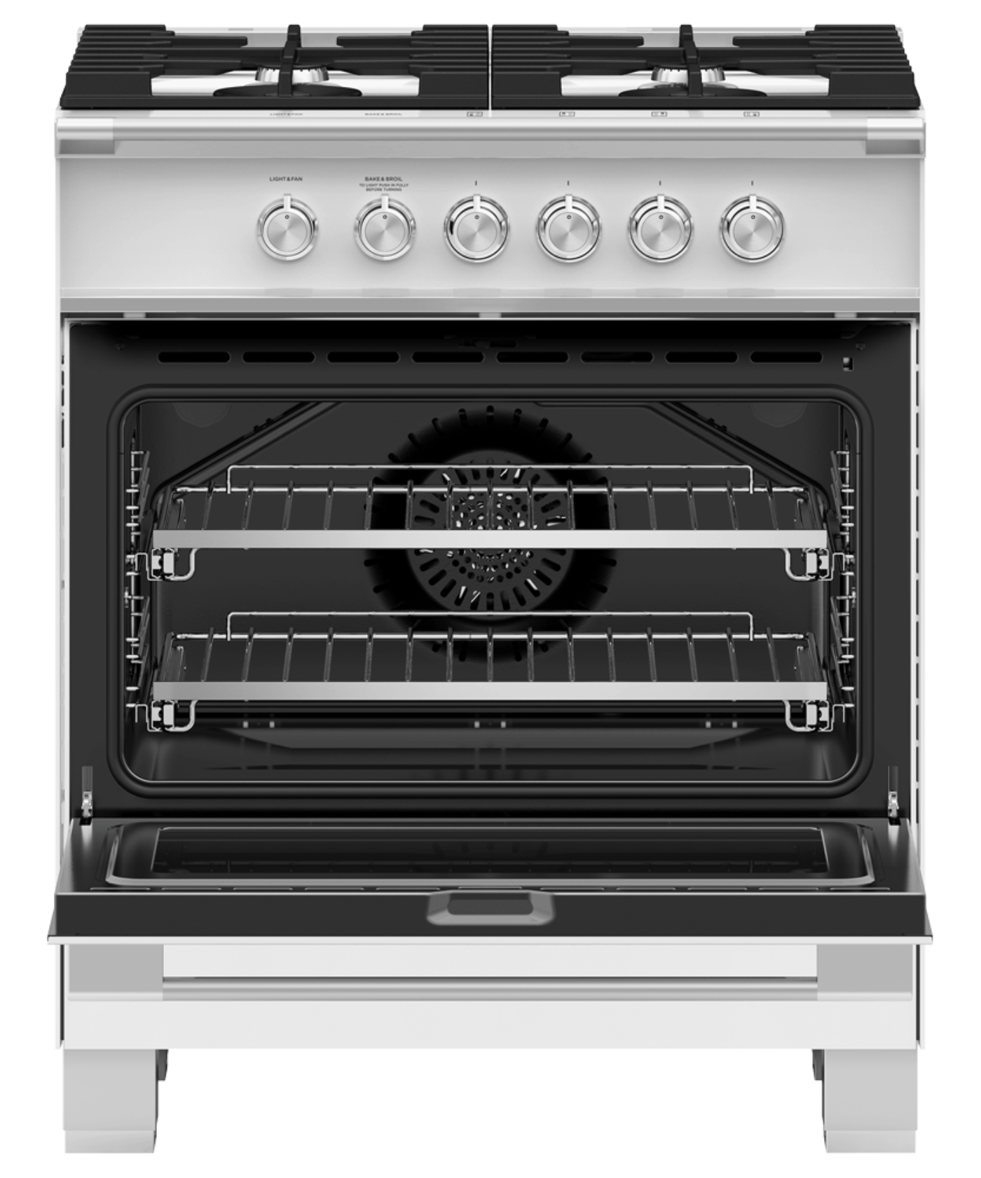 FISHER & PAYKEL OR30SCG4W1 30" Series 7 Classic 4 Burner Gas Range White - OR30SCG4W1
