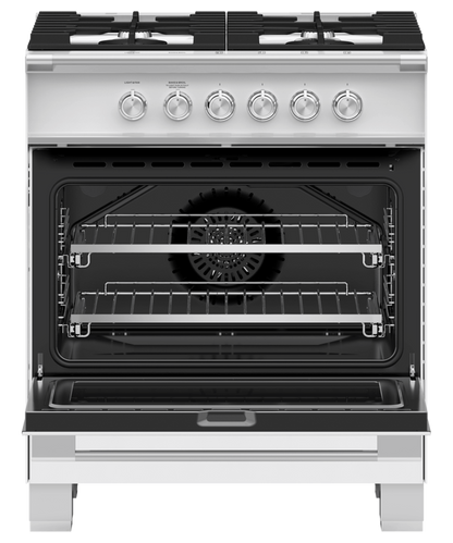 FISHER & PAYKEL OR30SCG4W1 30" Series 7 Classic 4 Burner Gas Range White - OR30SCG4W1
