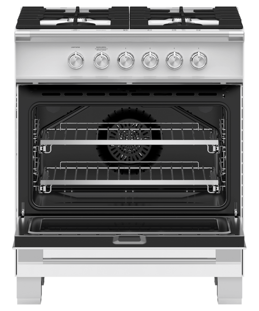 FISHER & PAYKEL OR30SCG4W1 30" Series 7 Classic 4 Burner Gas Range White - OR30SCG4W1