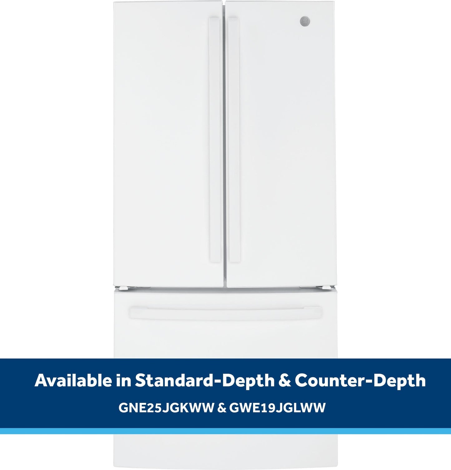 GE APPLIANCES 18.6 Cu. Ft. Counter-Depth French-Door Refrigerator White - GWE19JGLWW