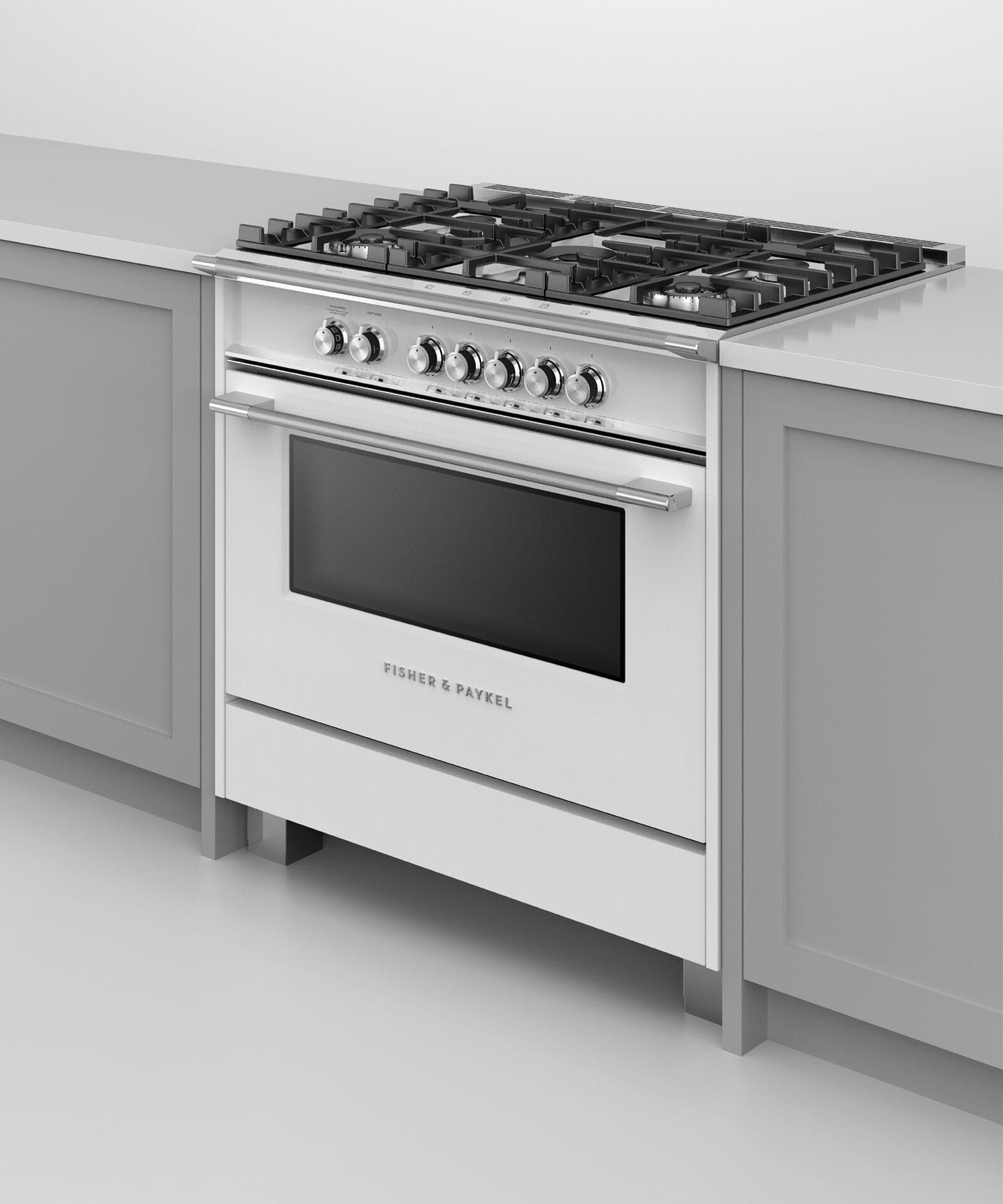 FISHER & PAYKEL OR36SCG4W1 36" Series 7 Classic 5 Burner Gas Range White - OR36SCG4W1