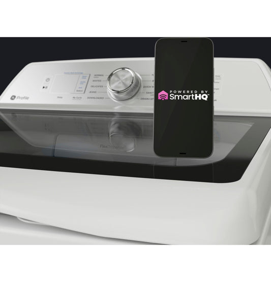 GE APPLIANCES GE Profile 4.9 cu. ft. Capacity Washer with Smarter Wash Technology and FlexDispense White On Gray - PTW605BSRWS