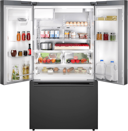 BOSCH B36FD52SNB 500 Series, French Door Bottom freezer, multi door, 36'', Black inox-antifingerprint, Total No Frost Black in Stainless Steel - B36FD52SNB