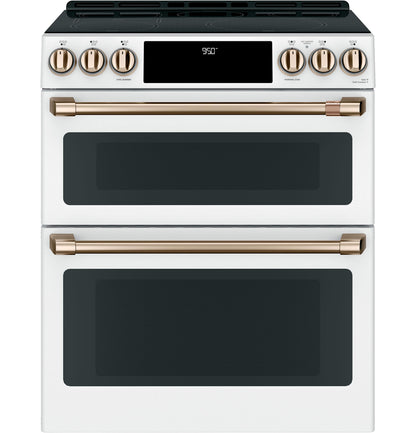 CAFE CHS950P4MW2 CAFé™ 30" Smart Slide-In, Front-Control, Induction and Convection Double-Oven Range White - CHS950P4MW2