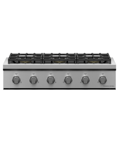 FISHER & PAYKEL CPV3366L 36" Series 9 6 Burner Gas Rangetop in Stainless Steel - CPV3366L