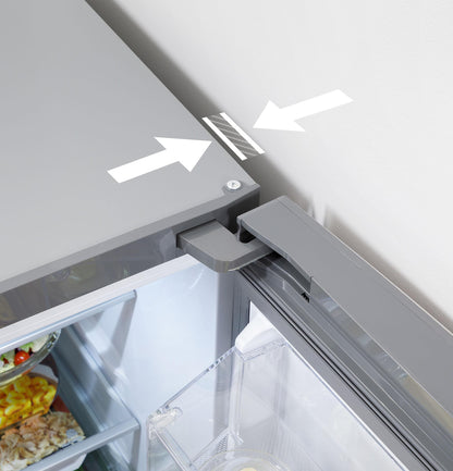 GE APPLIANCES GBE17HYRFS GE® ENERGY STAR® 17.7 Cu. Ft. Counter-Depth Bottom-Freezer Refrigerator in Stainless Steel - GBE17HYRFS