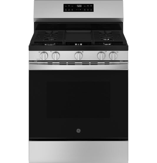 GE APPLIANCES 30" Free-Standing Gas Range with Crisp Mode in Stainless Steel - GGF500PVSS
