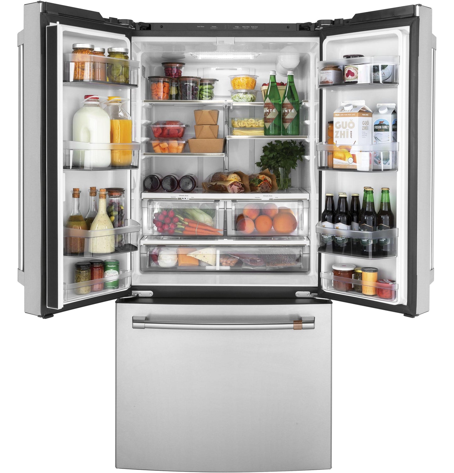 CAFE CWE19SP2NS1 CAFé™ ENERGY STAR® 18.6 Cu. Ft. Counter-Depth French-Door Refrigerator in Stainless Steel - CWE19SP2NS1