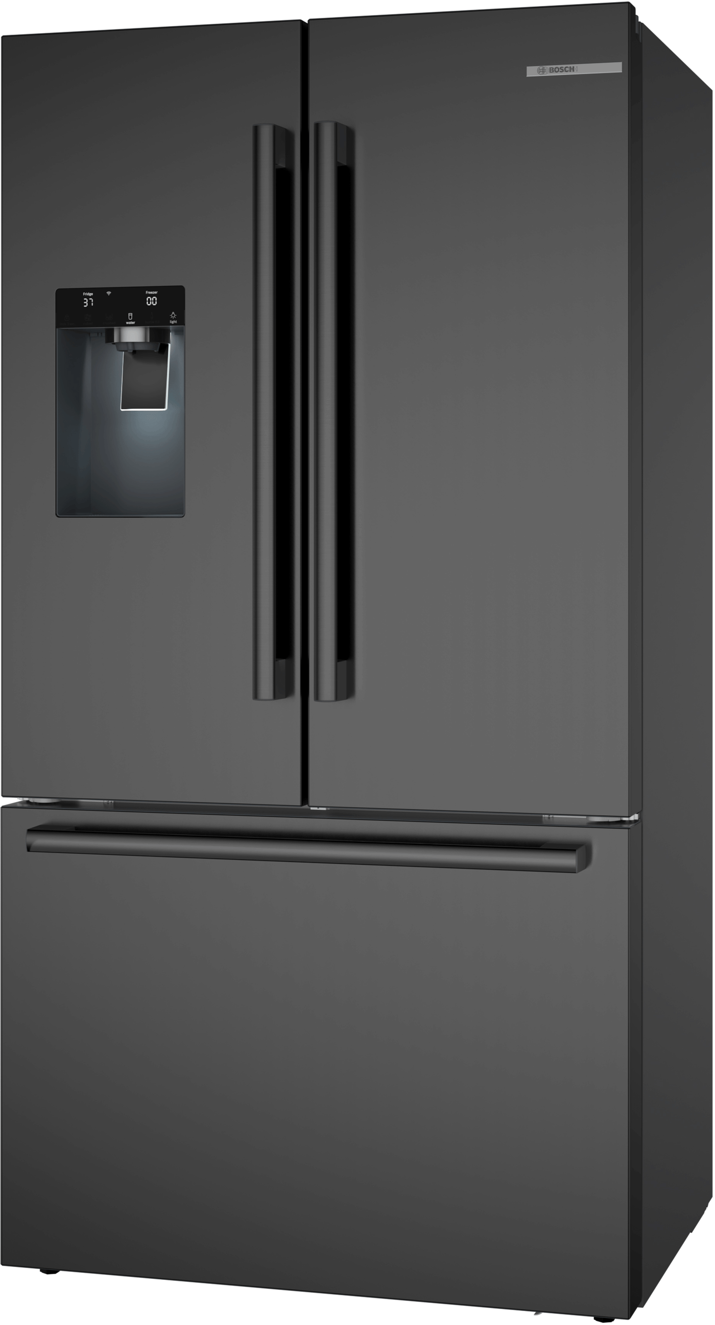 BOSCH B36CD52SNB 500 Series, French Door Bottom freezer, multi door, 36'', Black inox-antifingerprint, Total No Frost Black in Stainless Steel - B36CD52SNB