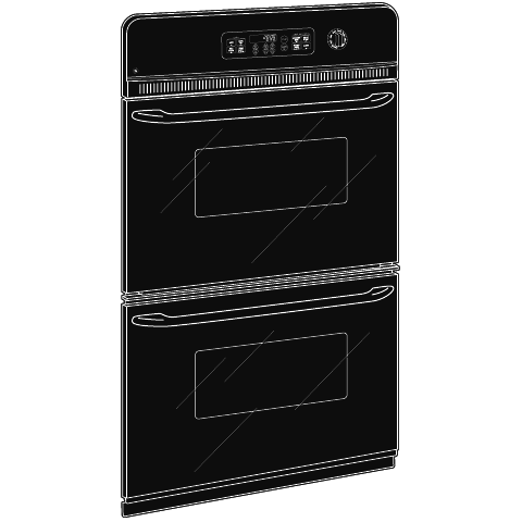 GE APPLIANCES JRP28BJBB GE® 24" Double Wall Oven Black - JRP28BJBB