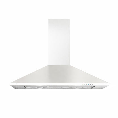 XO APPLIANCE XOB30WC 30" CCC 600/395 CFM Italian Made Wall Mount Chimney Range Hood White - XOB30WC