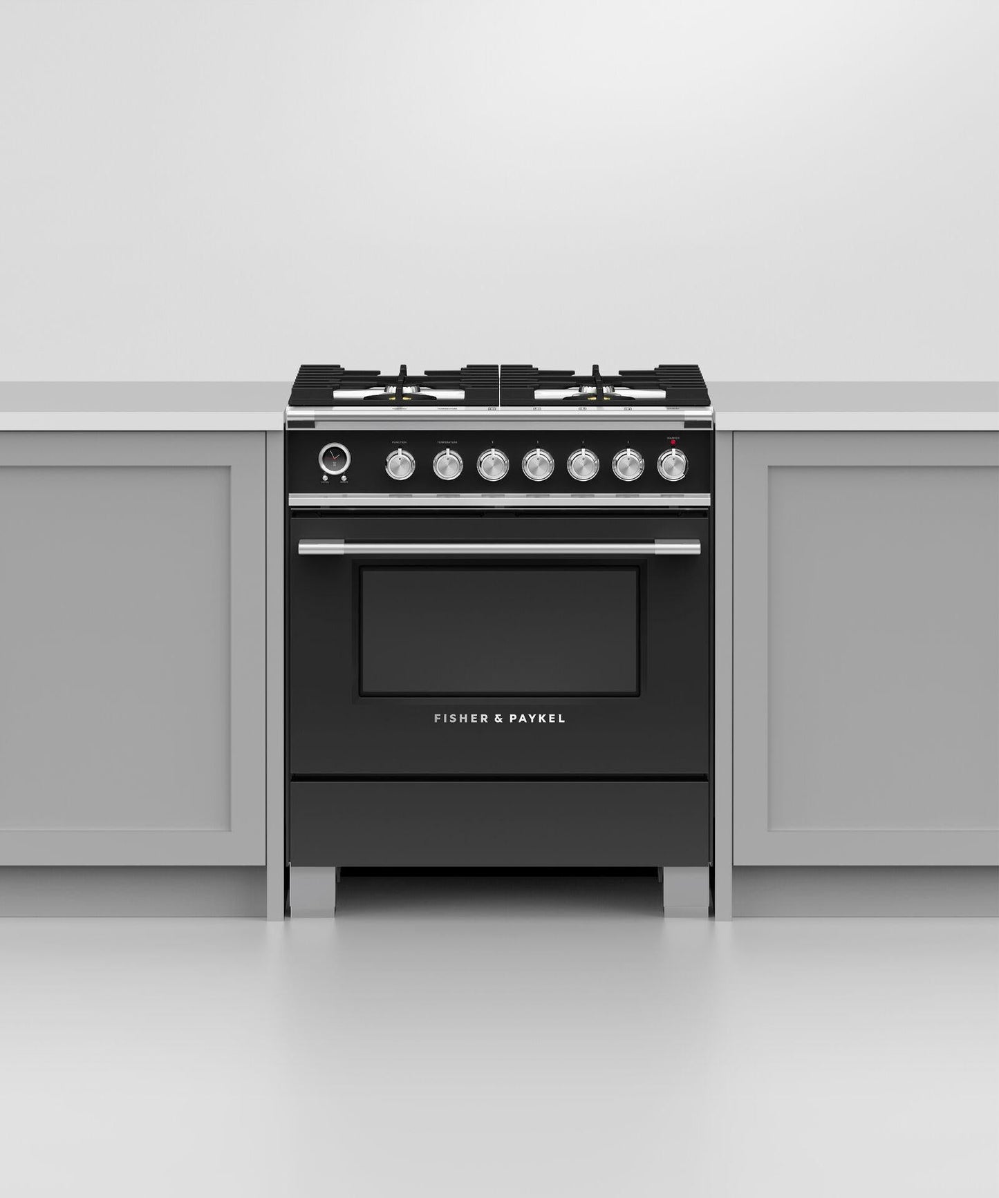 FISHER & PAYKEL OR30SCG6B1 30" Series 9 Classic 4 Burner Dual Fuel Self-Cleaning Range Black - OR30SCG6B1