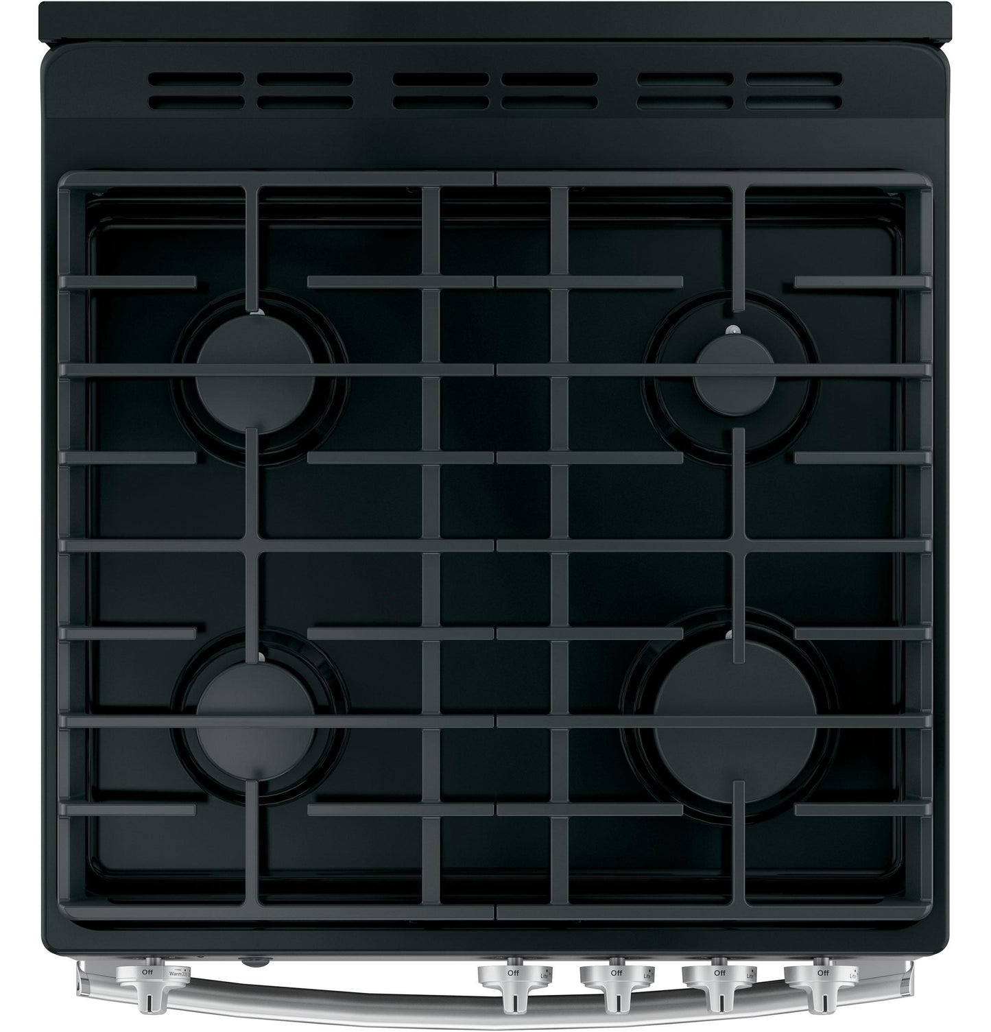 GE APPLIANCES 24" Steam Clean Free-Standing/Slide-in Gas Range Black On Stainless - JGAS640RMSS
