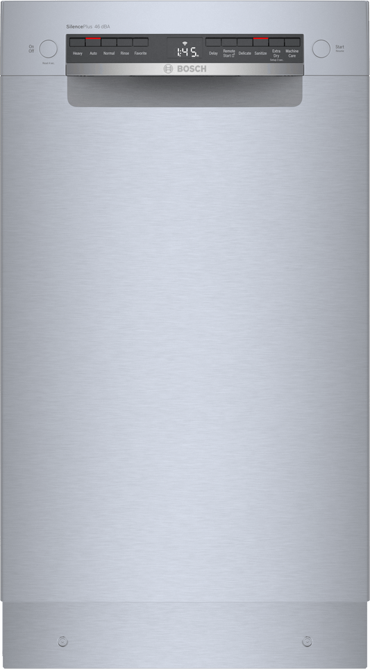 BOSCH SPE53C55UC 300 Series, built-under dishwasher, 17 3/4'', Brushed steel anti-fingerprint in Stainless Steel