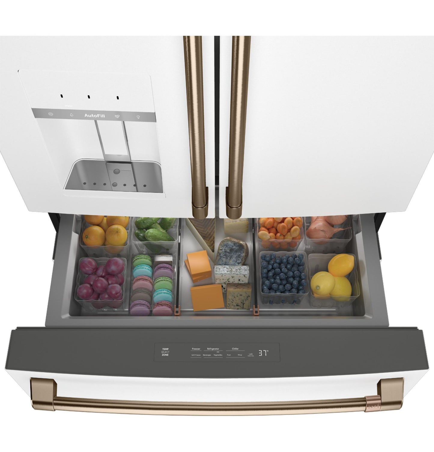 CAFE CVE28DP4NW2 CAFé™ ENERGY STAR® 27.8 Cu. Ft. Smart 4-Door French-Door Refrigerator White - CVE28DP4NW2