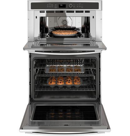 GE APPLIANCES Profile 30" Built-In Combination Convection Microwave/Convection Wall Oven in Stainless Steel - PT7800SHSS