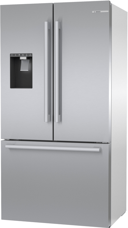 BOSCH B36CD52SNS 500 Series, French Door Bottom freezer, multi door, 36'', Brushed steel (with anti-fingerprint), Total No Frost in Stainless Steel - B36CD52SNS