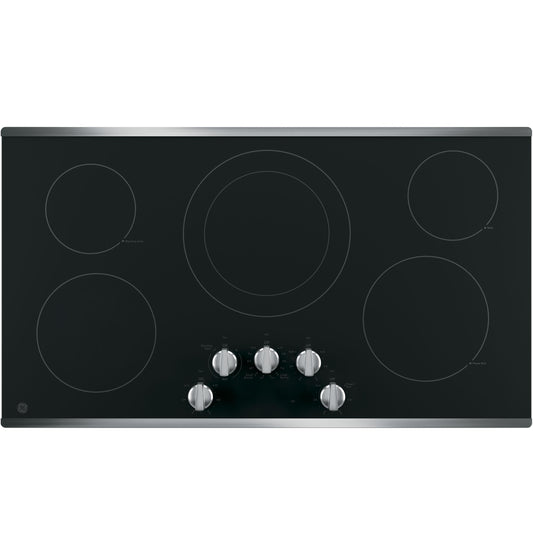 GE APPLIANCES 36" Built-In Knob Control Electric Cooktop in Stainless Steel - JP3036SLSS