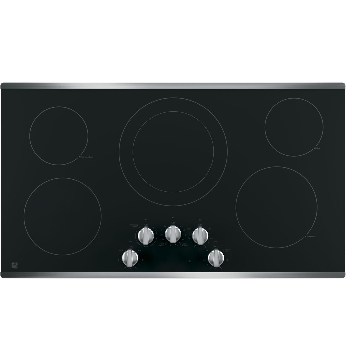 GE APPLIANCES 36" Built-In Knob Control Electric Cooktop in Stainless Steel - JP3036SLSS