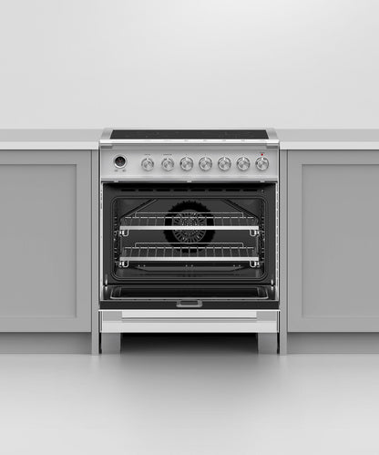 FISHER & PAYKEL OR30SCI6W1 30" Series 9 Classic 4 Zone Induction Self-Cleaning Range White - OR30SCI6W1