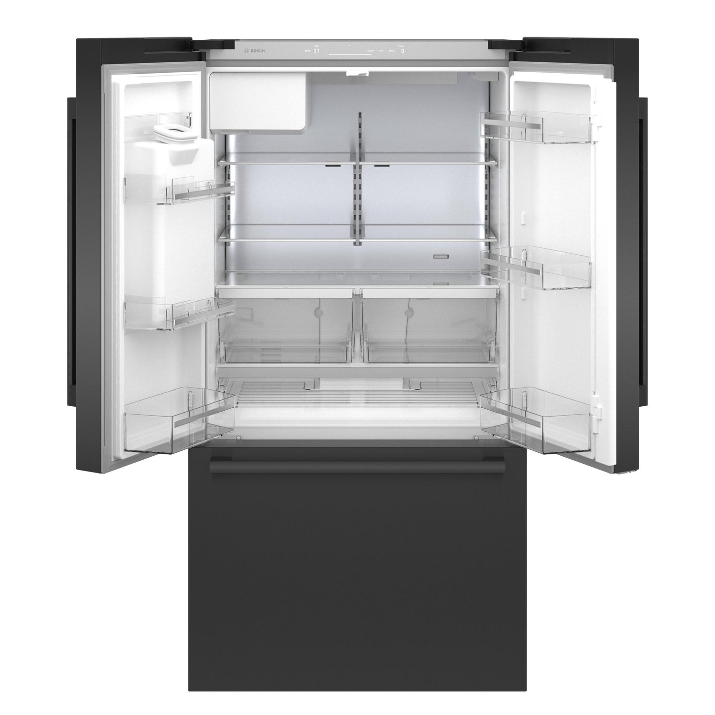 BOSCH B36CD52SNB 500 Series, French Door Bottom freezer, multi door, 36'', Black inox-antifingerprint, Total No Frost Black in Stainless Steel - B36CD52SNB