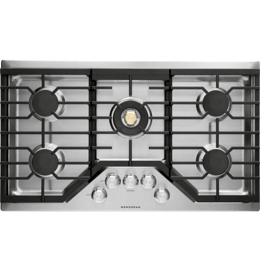 MONOGRAM Monogram 36" Deep-Recessed Gas Cooktop in Stainless Steel - ZGU36RSLSS