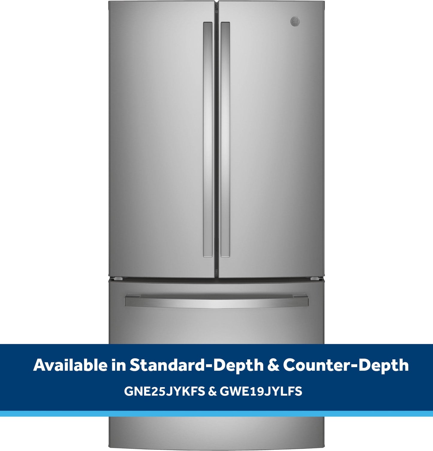 GE APPLIANCES GWE19JYLFS GE ENERGY STAR 18.6 Cu. Ft. Counter-Depth French-Door Refrigerator in Stainless Steel - GWE19JYLFS