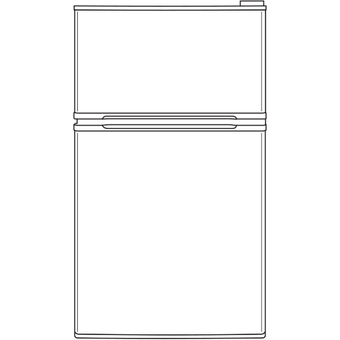 GE APPLIANCES GDE03GLKLB GE® ENERGY STAR® Double-Door Compact Refrigerator in Stainless Steel - GDE03GLKLB