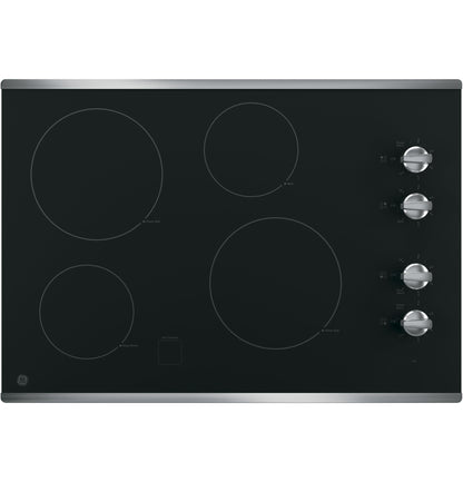 GE APPLIANCES 30" Built-In Knob Control Electric Cooktop Black On Stainless - JP3030SWSS