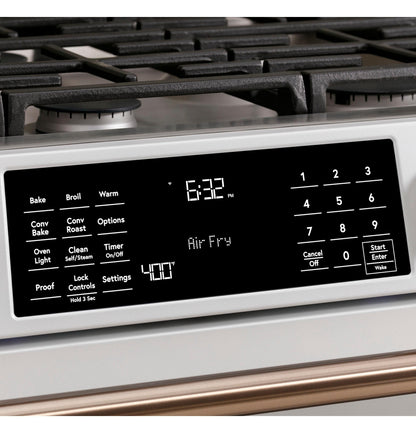 CAFE CGS700P2MS1 CAFé™ 30" Smart Slide-In, Front-Control, Gas Range with Convection Oven in Stainless Steel - CGS700P2MS1