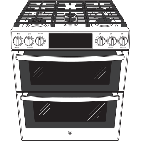 GE APPLIANCES PGS960YPFS GE Profile™ 30" Smart Slide-In Front-Control Gas Double Oven Convection Fingerprint Resistant Range in Stainless Steel - PGS960YPFS