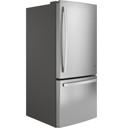 GE APPLIANCES 21.0 Cu. Ft. Bottom-Freezer Refrigerator in Stainless Steel - GDE21EYKFS