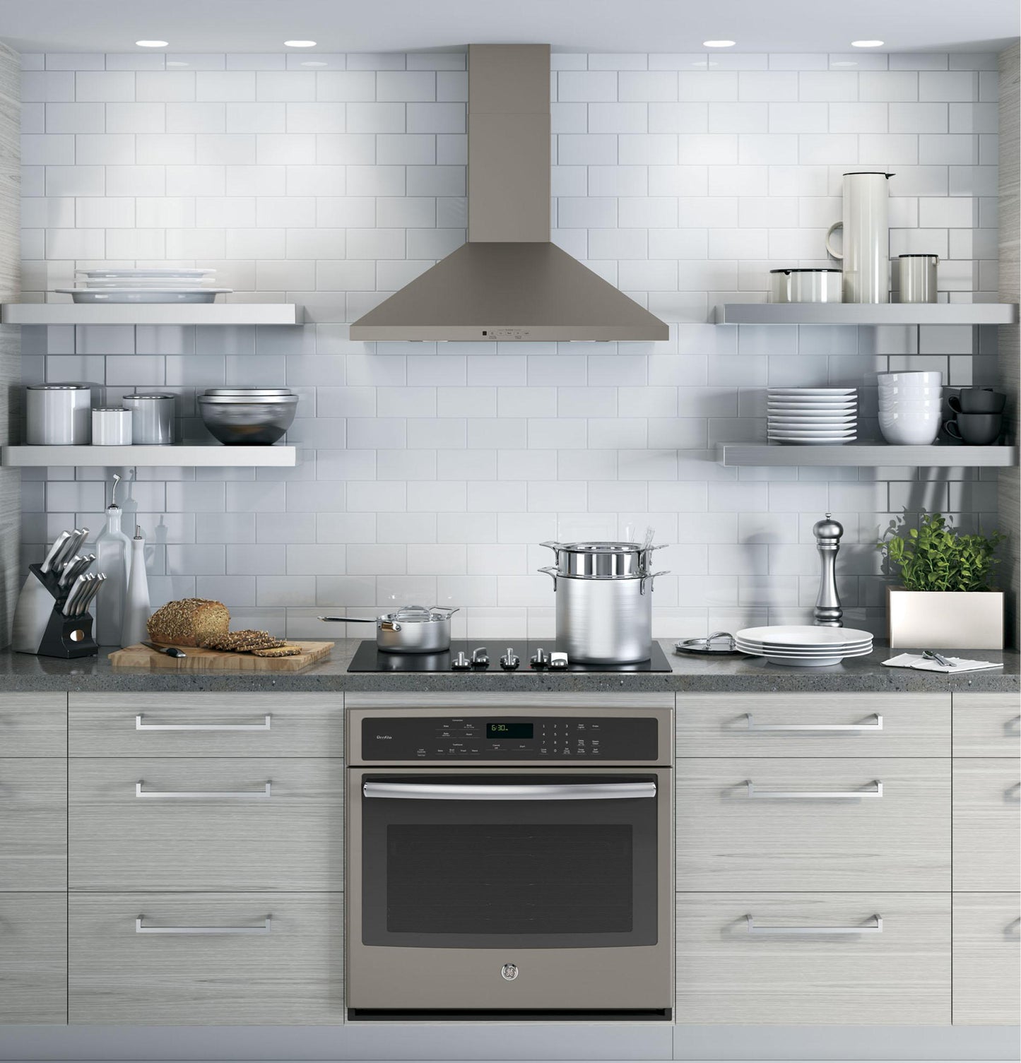 GE APPLIANCES JVW5301EJES GE 30" Wall-Mount Pyramid Chimney Hood Slate - JVW5301EJES