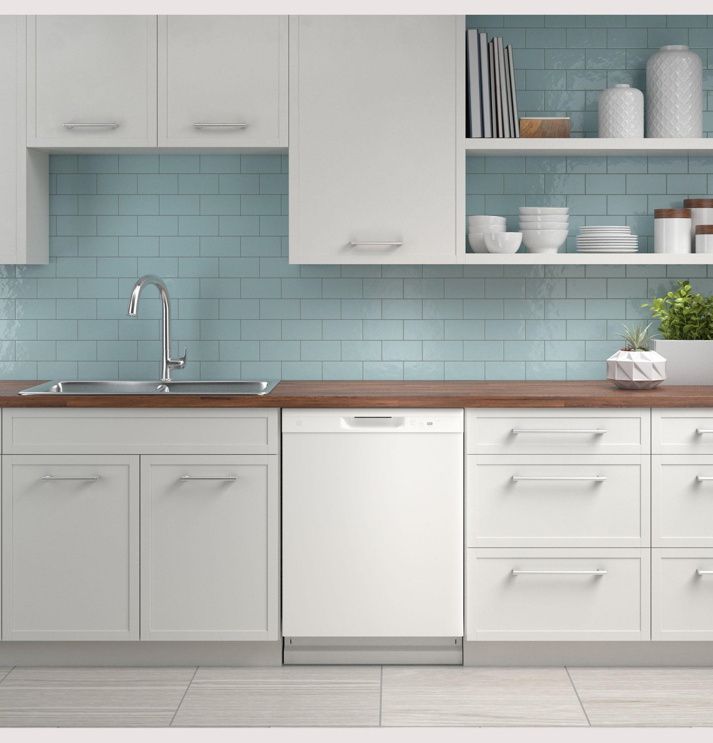 GE APPLIANCES GDF450PGRWW GE® Dishwasher with Front Controls White - GDF450PGRWW