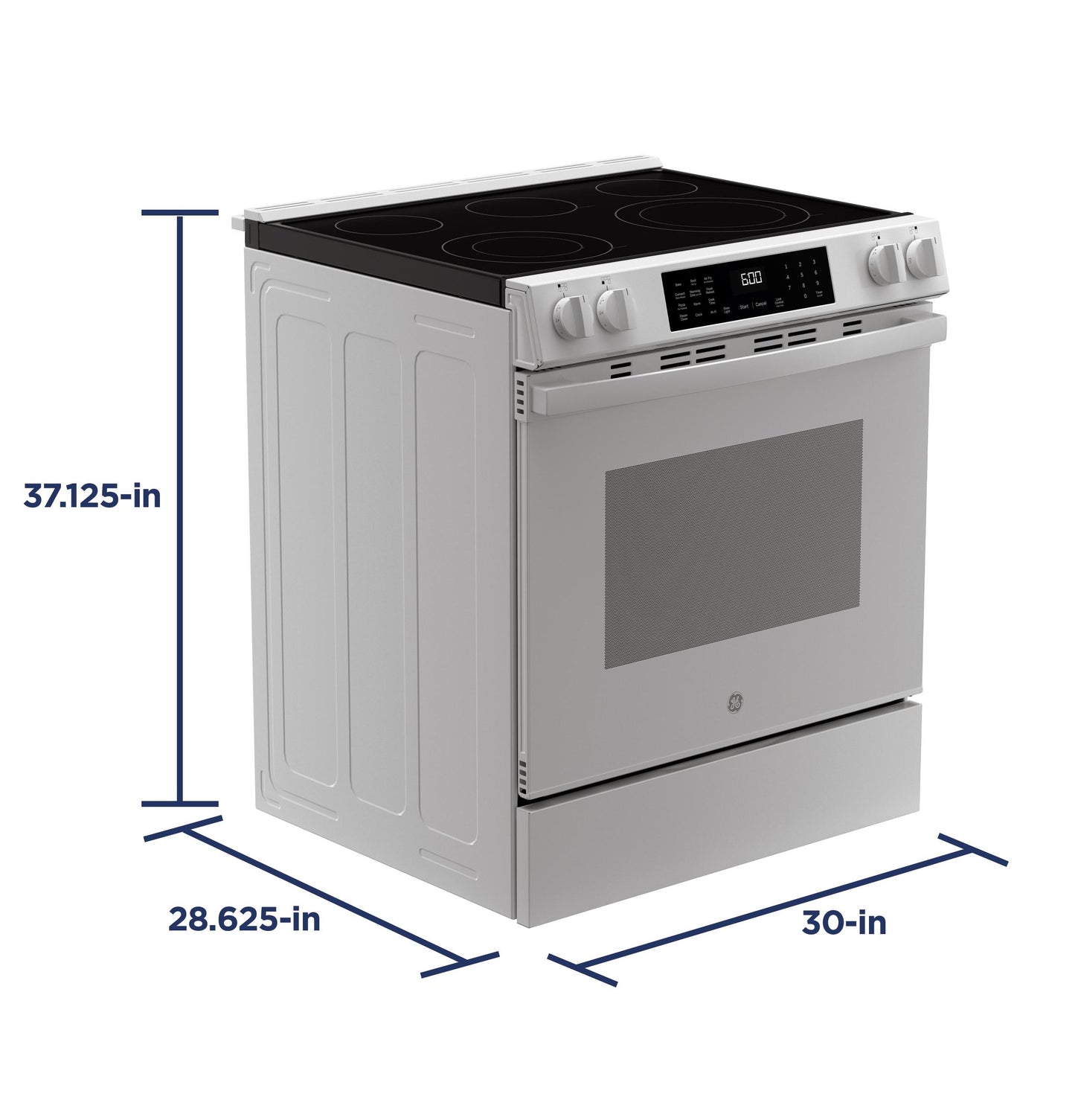 GE APPLIANCES GRS600AVWW GE® ENERGY STAR® 30" Slide-In Electric Convection Range with No Preheat Air Fry and EasyWash™ Oven Tray White - GRS600AVWW