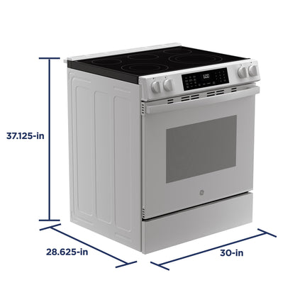 GE APPLIANCES GRS600AVWW GE® ENERGY STAR® 30" Slide-In Electric Convection Range with No Preheat Air Fry and EasyWash™ Oven Tray White - GRS600AVWW