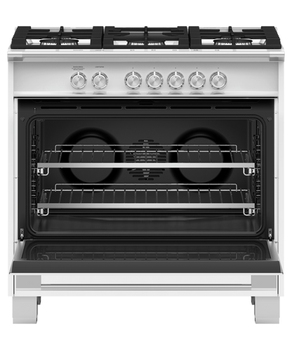 FISHER & PAYKEL OR36SCG4W1 36" Series 7 Classic 5 Burner Gas Range White - OR36SCG4W1