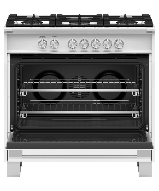 FISHER & PAYKEL OR36SCG4W1 36" Series 7 Classic 5 Burner Gas Range White - OR36SCG4W1
