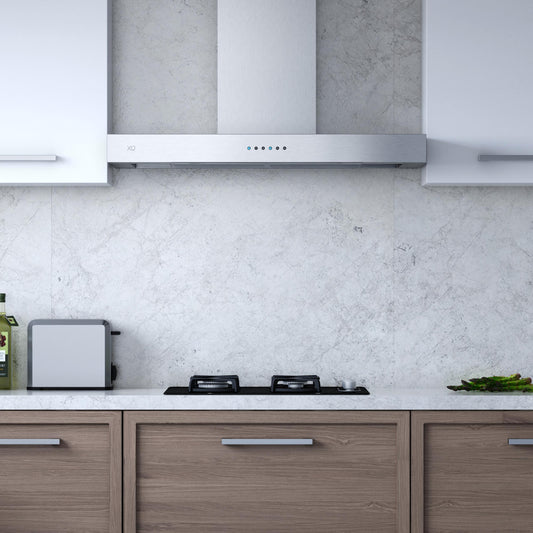 XO APPLIANCE XOR30SC 30" CCC 600/395 CFM Sleek Contemporary Italian Made Wall Mount Hood in Stainless Steel - XOR30SC