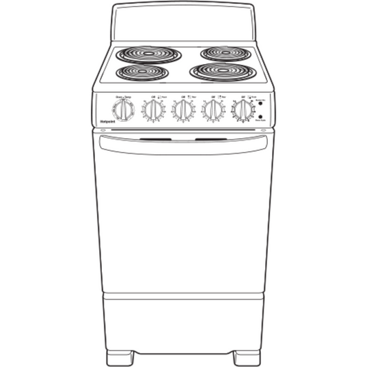 HOTPOINT Hotpoint ENERGY STAR 20" Electric Free-Standing Front-Control Electric Range White - RAS200DMWW