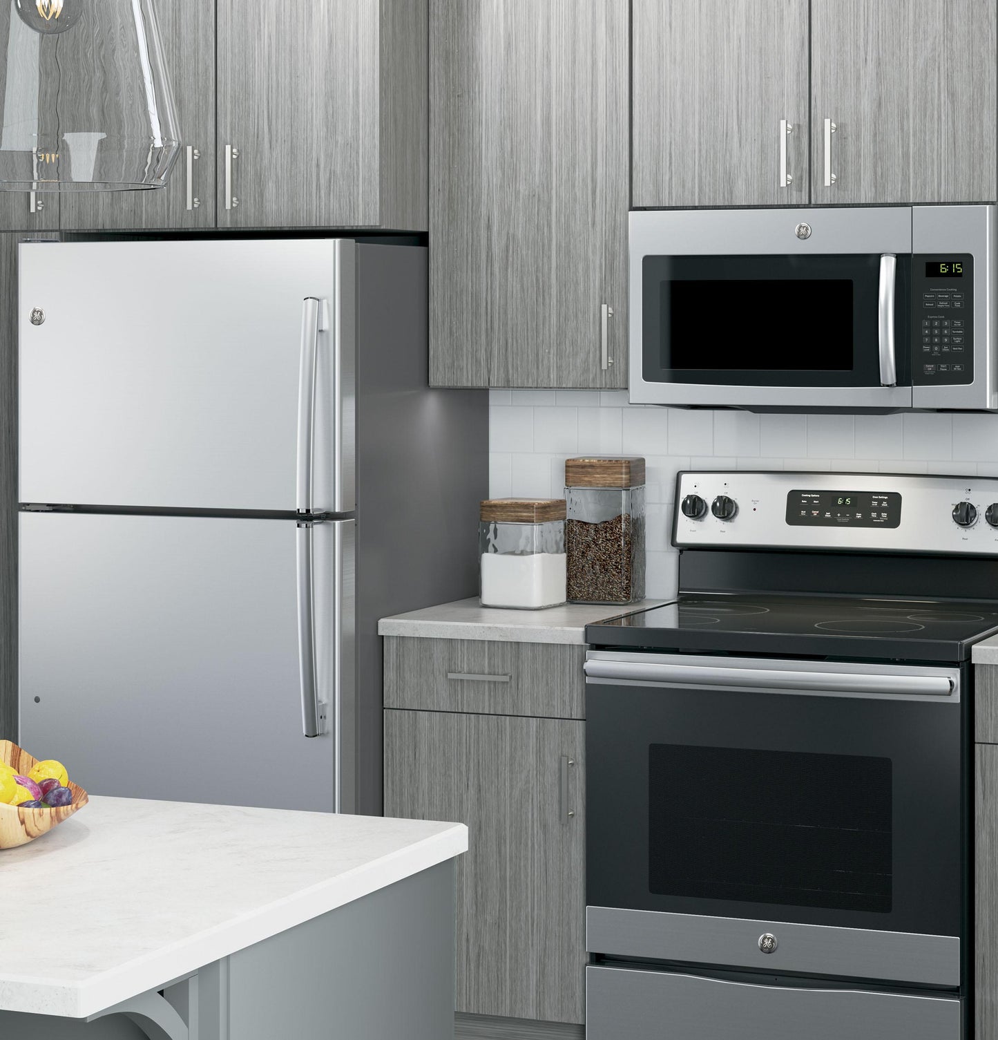 GE APPLIANCES 1.6 Cu. Ft. Over-the-Range Microwave Oven Black On Stainless - JVM3162RJSS