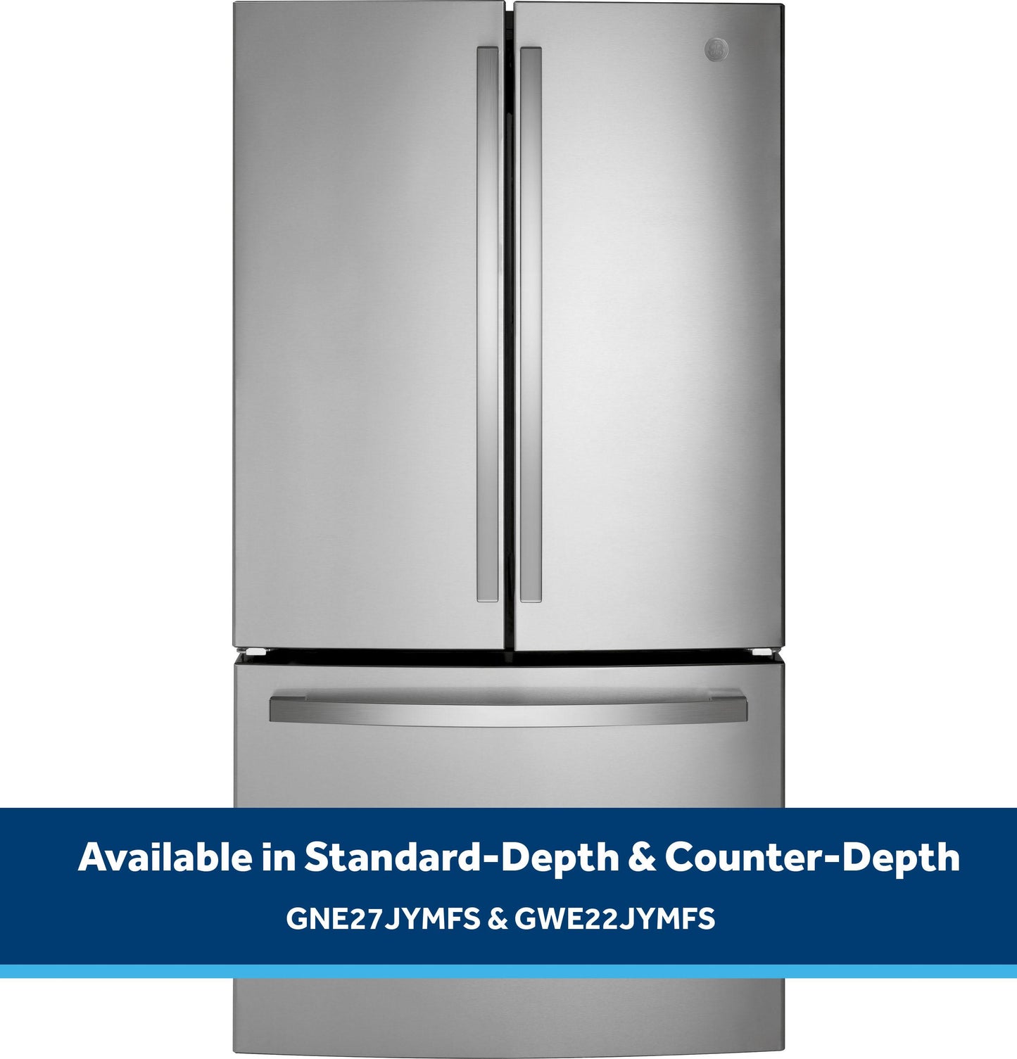 GE APPLIANCES GWE22JYMFS GE® ENERGY STAR® 21.9 Cu. Ft. Fingerprint Resistant Counter-Depth French-Door Refrigerator in Stainless Steel - GWE22JYMFS