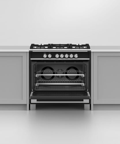 FISHER & PAYKEL OR36SCG4B1 36" Series 7 Classic 5 Burner Gas Range Black - OR36SCG4B1