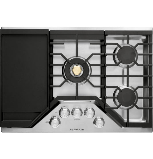 MONOGRAM Monogram 30" Deep-Recessed Gas Cooktop in Stainless Steel - ZGU30RSLSS