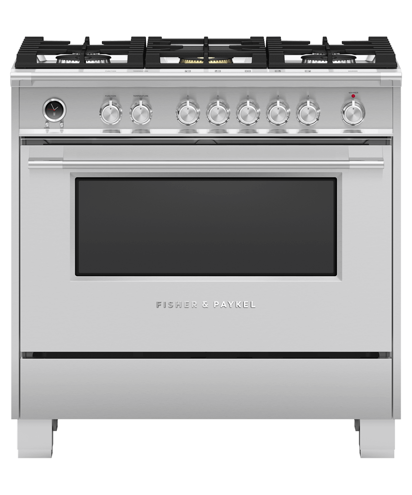 FISHER & PAYKEL OR36SCG6X1 36" Series 9 Classic 5 Burner Dual Fuel Self-Cleaning Range in Stainless Steel - OR36SCG6X1