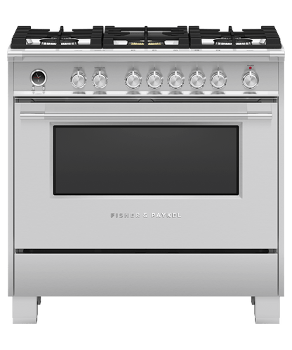 FISHER & PAYKEL OR36SCG6X1 36" Series 9 Classic 5 Burner Dual Fuel Self-Cleaning Range in Stainless Steel - OR36SCG6X1
