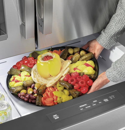 GE APPLIANCES PVD28BYNFS GE Profile™ ENERGY STAR® 27.9 Cu. Ft. Smart Fingerprint Resistant 4-Door French-Door Refrigerator with Door In Door in Stainless Steel - PVD28BYNFS