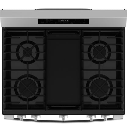 GE APPLIANCES GGF600AVSS GE® 30" Free-Standing Gas Convection Range with No Preheat Air Fry and EasyWash™ Oven Tray in Stainless Steel - GGF600AVSS