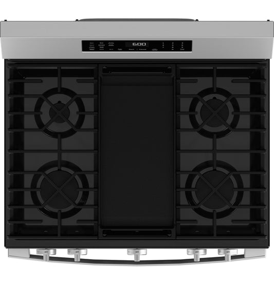 GE APPLIANCES GGF600AVSS GE® 30" Free-Standing Gas Convection Range with No Preheat Air Fry and EasyWash™ Oven Tray in Stainless Steel - GGF600AVSS