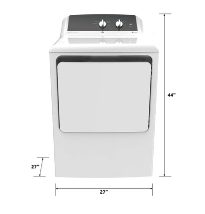 GE APPLIANCES GE 6.2 cu. ft. Capacity Electric Dryer with Up To 120 ft. Venting and 5-yr Limited Warranty White - GTX52EASPWB